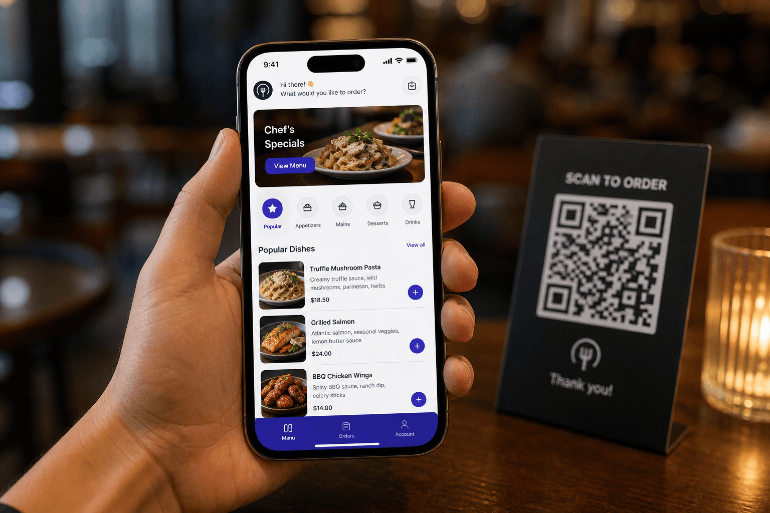 Menú digital y pedidos por QR
